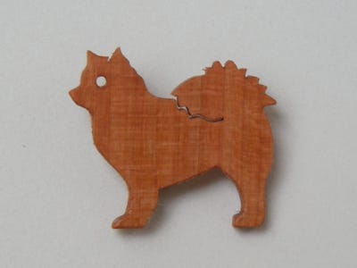 Anstecknadel Eule Holz