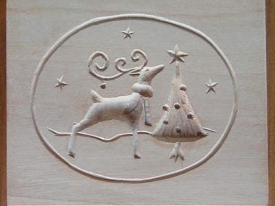 Backmodel Reh Weihnachten Holz