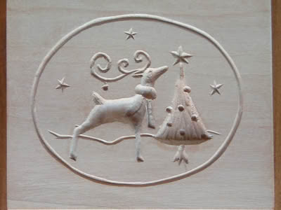 Backmodel Reh Weihnachten Holz