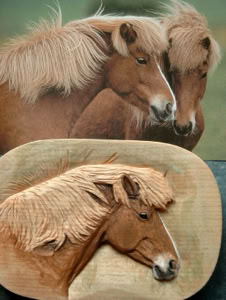 handgeschnitztes Pferd Holz