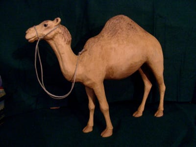 Krippenfigur Kamel Holz