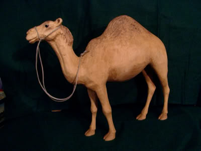 Krippenfigur Kamel Holz