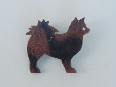 Anstecknadel Eule Holz