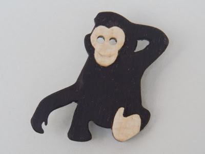 Anstecknadel Affe Holz