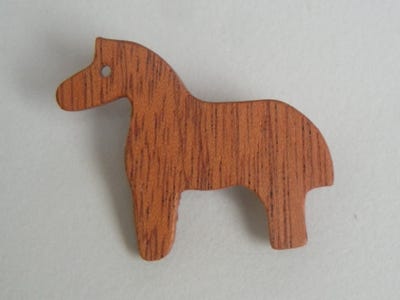 Anstecknadel Eule Holz