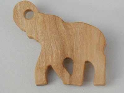 Anstecknadel Elefant Holz
